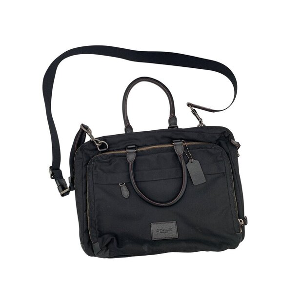 Coach Women’s Black Nylon Crossbody Bag With Leather Trim & Adjustable Strap - Picture 4 of 11